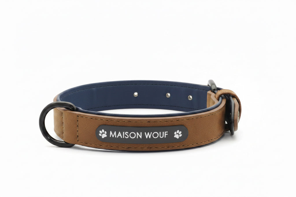 COLLIER COPENHAGUE - CUIR AVEC PLAQUE
