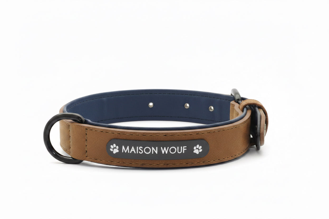 COLLIER COPENHAGUE - CUIR AVEC PLAQUE